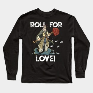 Roleplaying RPG Valentines Day TableTop D20 Dice Wizard Gift Long Sleeve T-Shirt